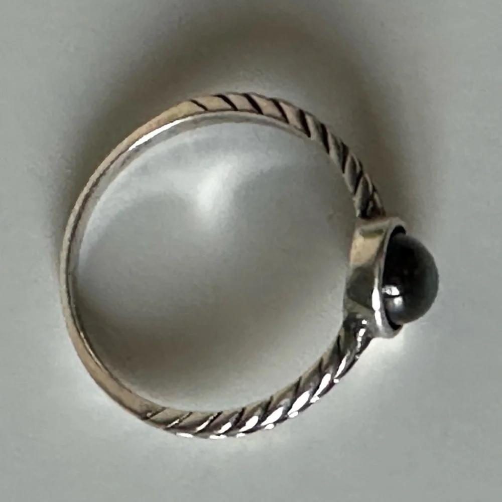 Sterling Silver Braided Onyx Ring